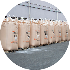 PVC raw material bags in warehouse